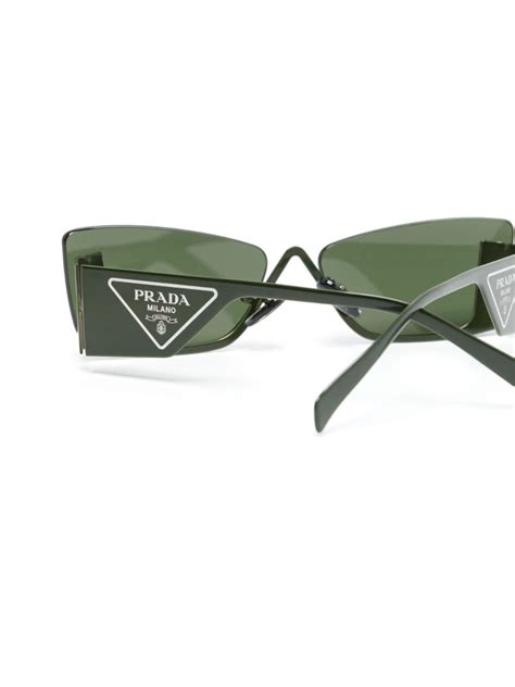 prada eyewear runway rectangle-frame sunglasses|Prada vintage sunglasses.